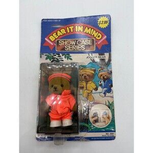 Vintage Bear It In Mind Show Case Series Jogger Bear Flocked Figure BBI Toys